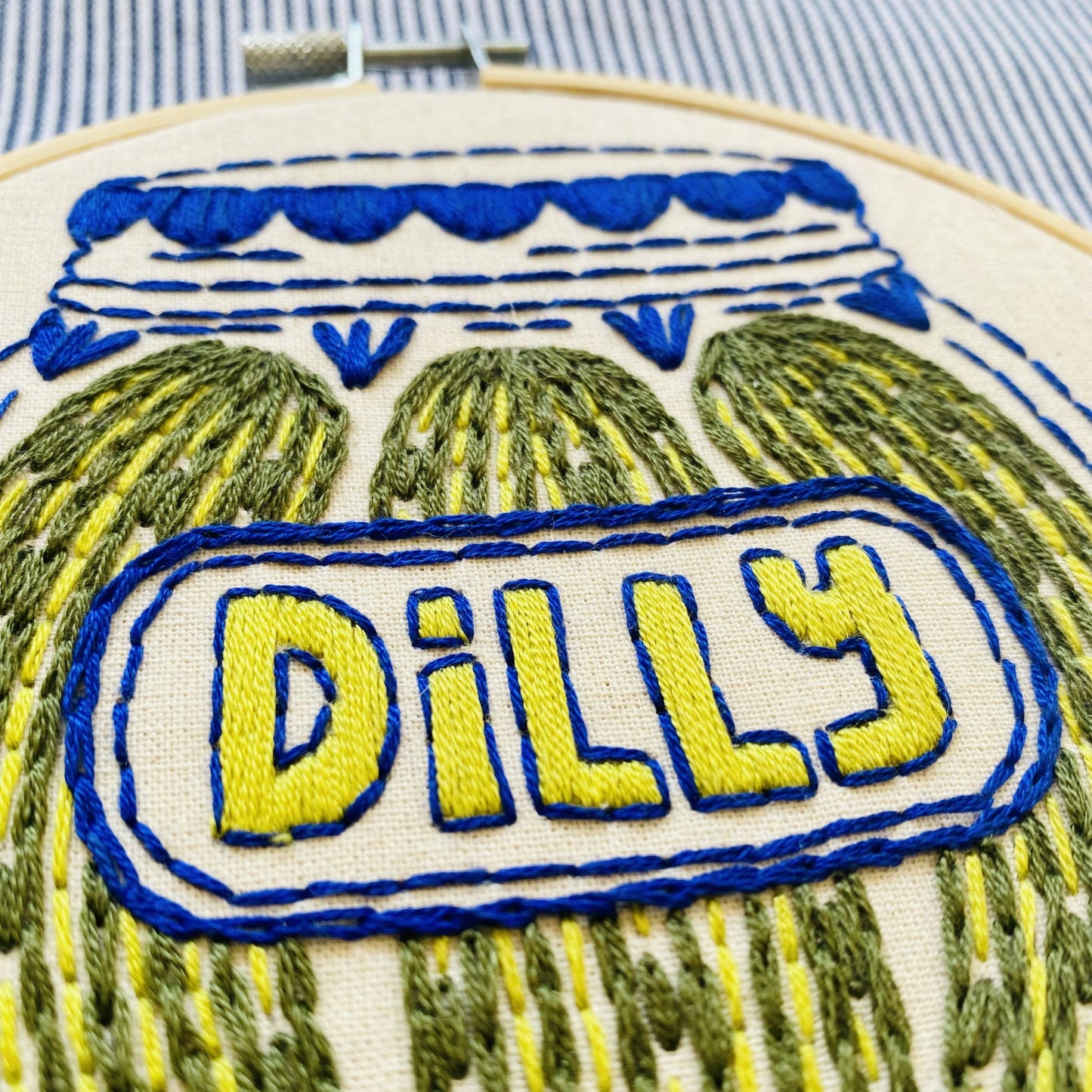 Hook, Line & Tinker: Pickles Complete Embroidery Kit