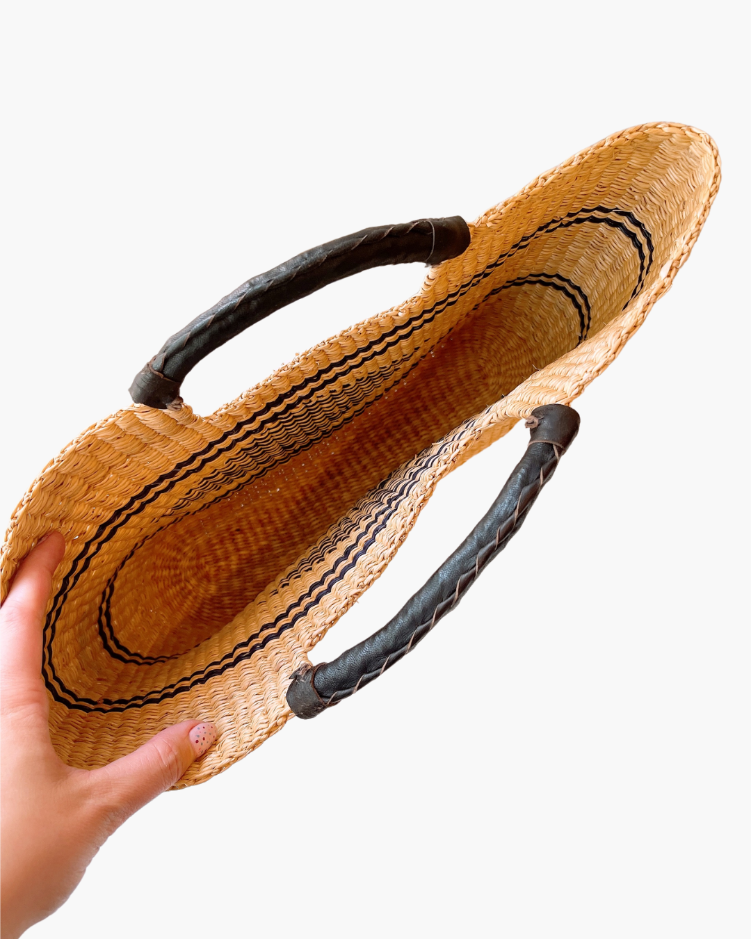 Big Blue Moma: Clutch Basket - Handwoven Baskets from Ghana