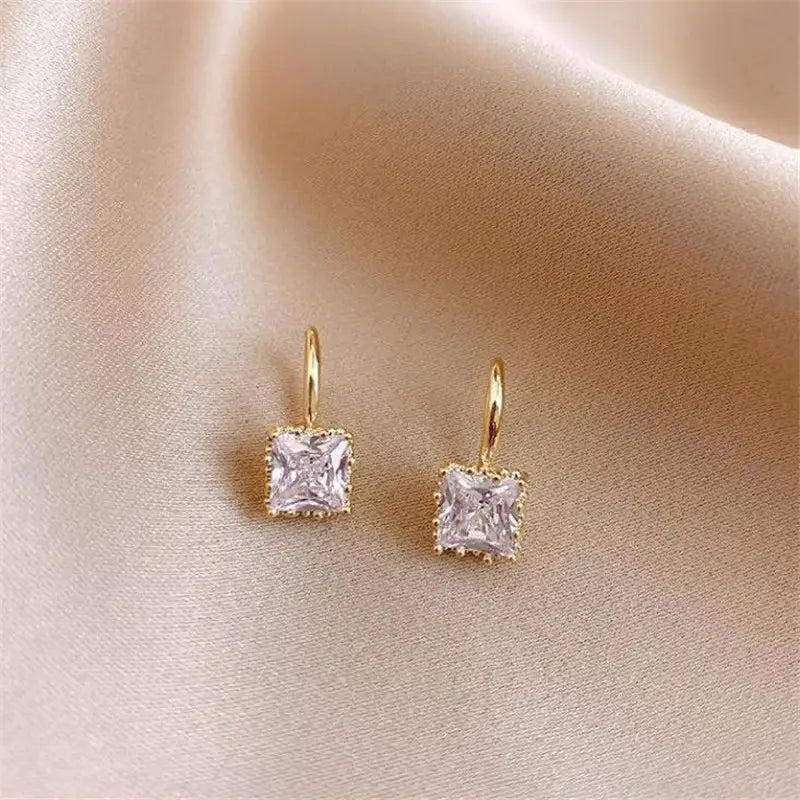 Square Cubic Zirconia Earrings