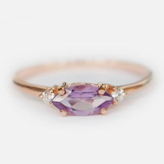 Purple Zircon Design Ring
