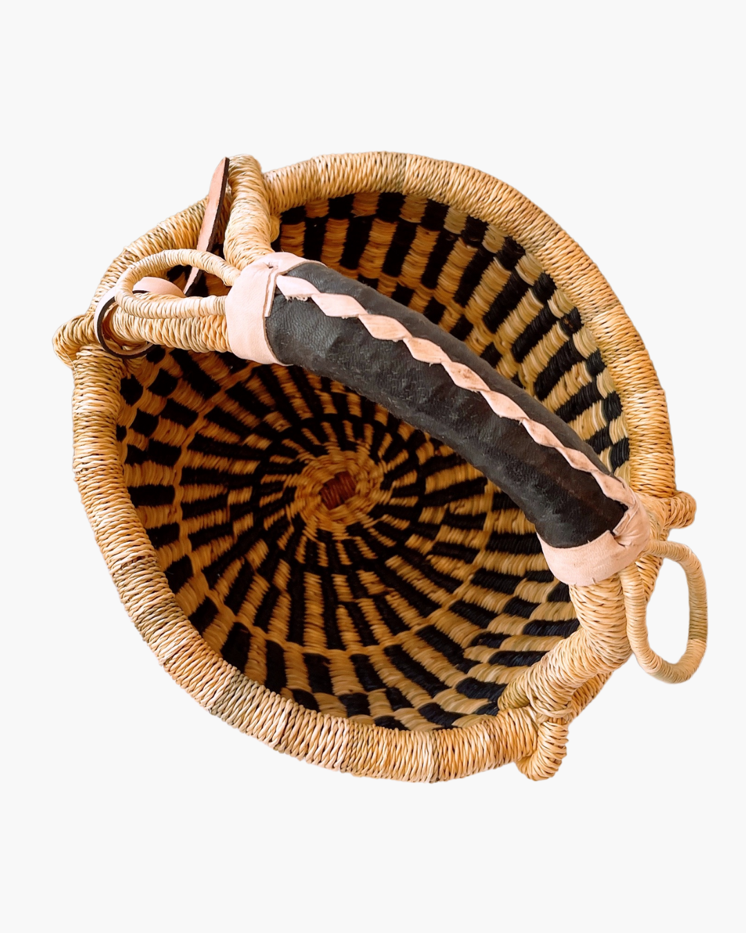 Big Blue Moma: Round Small - Handwoven Baskets from Ghana