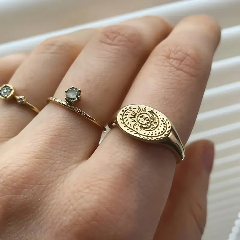Sun & Moon Design Ring