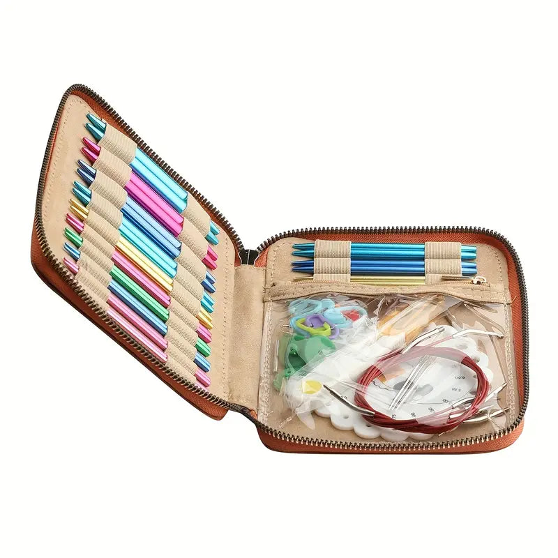 Faux Leather Crochet Hook/Interchangeable Storage Case