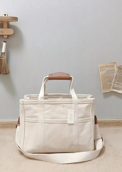 Canvas Project Bag/Tote with Dividers & Pockets