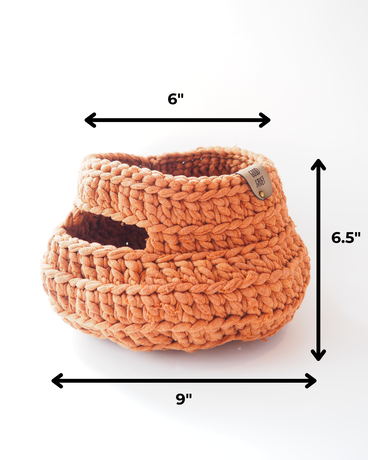 Good Grief Handmade Crochet Basket - Caramel 2.0