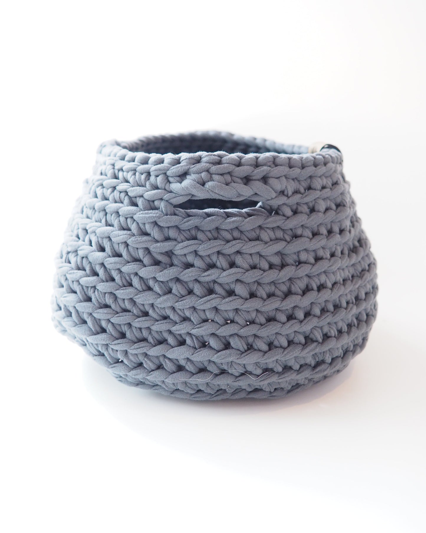 Good Grief Handmade Crochet Basket - Charcoal 1.0