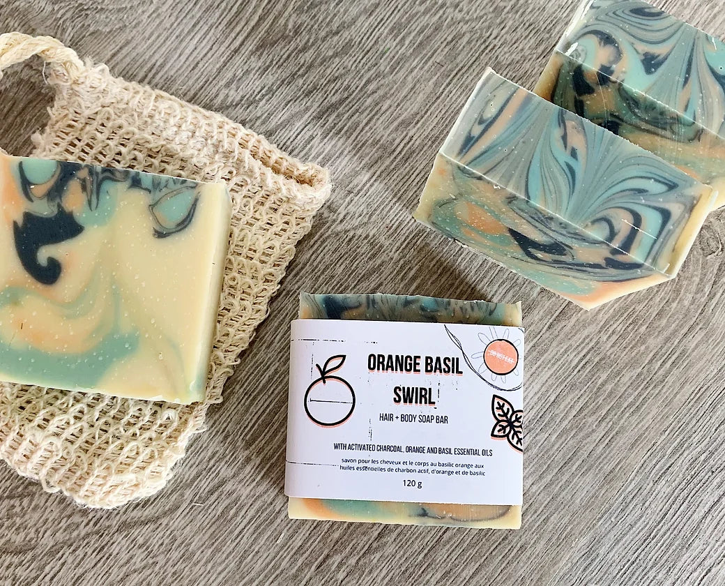 Do Not Eat: Cherry Orange Basil Swirl Soap Bar