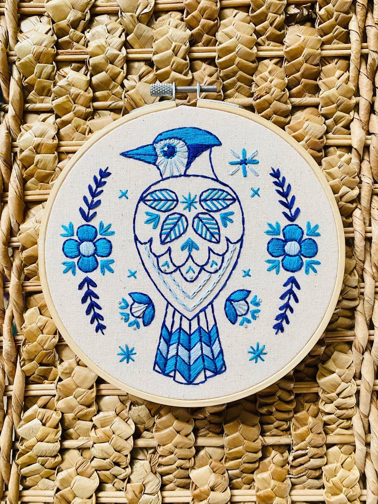 Hook, Line & Tinker: Blue Jay Complete Embroidery Kit