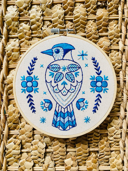 Hook, Line & Tinker: Blue Jay Complete Embroidery Kit