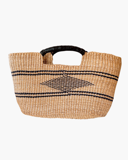 Big Blue Moma: Clutch Basket - Handwoven Baskets from Ghana