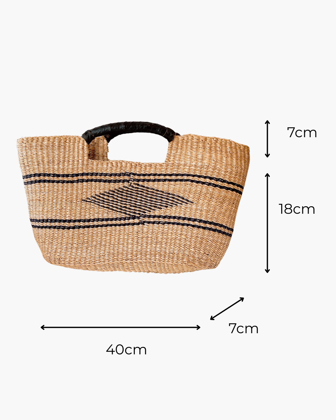 Big Blue Moma: Clutch Basket - Handwoven Baskets from Ghana