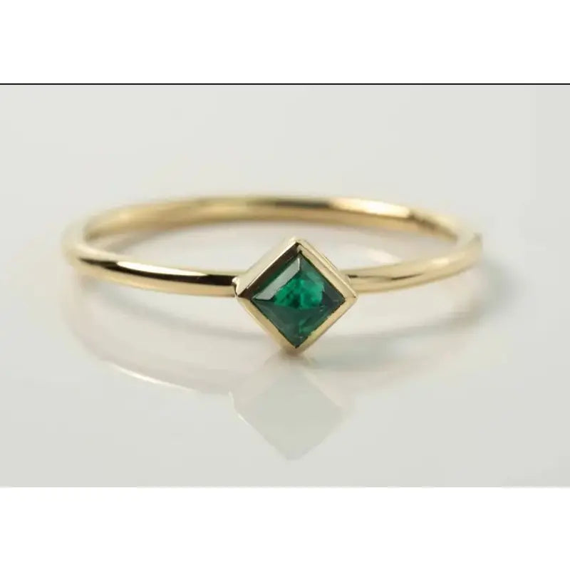 Square Emerald Design Ring