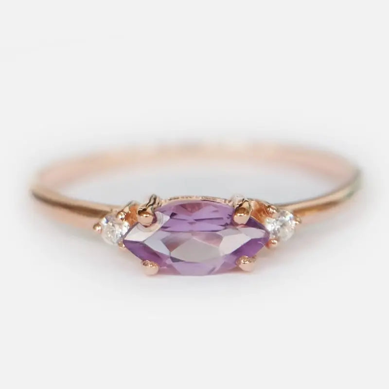 Purple Zircon Design Ring
