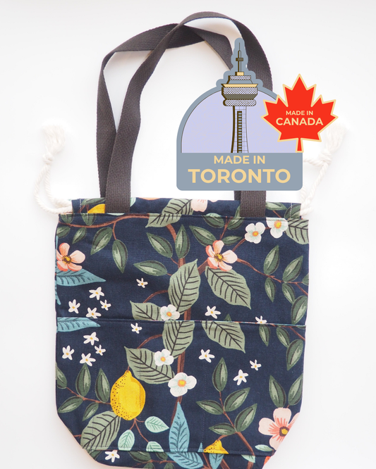 handmade.eo: Medium Project Bag with Handles and Pockets