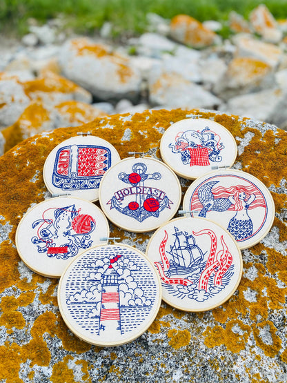 Hook, Line & Tinker: Sardines Complete Embroidery Kit