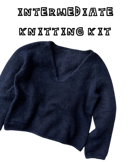 Petite Knit: Cumulus Blouse - DIY Knitting Kit (Sizes L-XXL) - Good Grief Imports South African Mohair