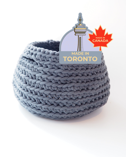 Good Grief Handmade Crochet Basket - Charcoal 1.0