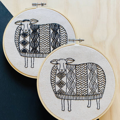 Hook, Line & Tinker: Sweater Weather Sheep Complete Embroidery Kit