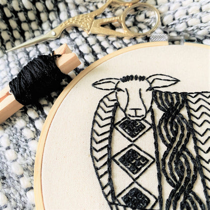 Hook, Line & Tinker: Sweater Weather Sheep Complete Embroidery Kit