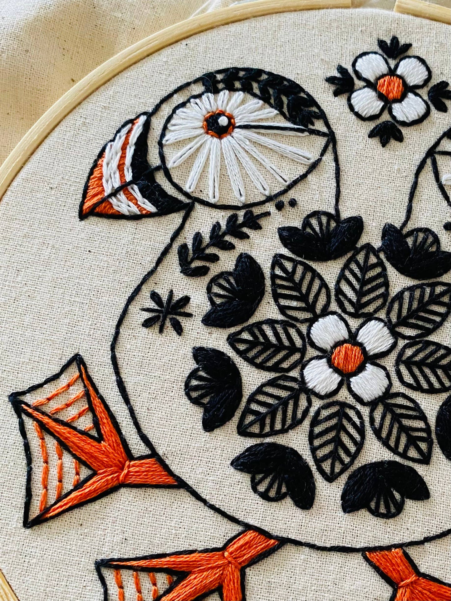 Hook, Line & Tinker: Puffin Complete Embroidery Kit