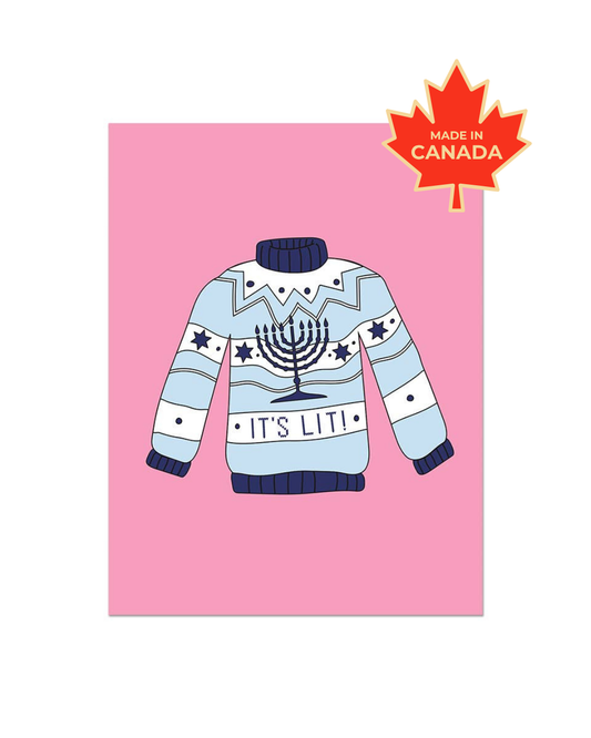 It's Lit Sweater | Hanukkah Card