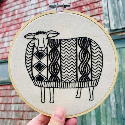 Hook, Line & Tinker: Sweater Weather Sheep Complete Embroidery Kit