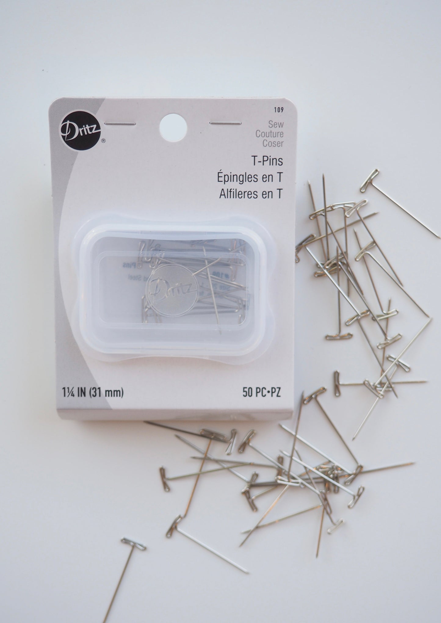 Dritz - T-Pins - Size 20 - 1 1/4" - 50 count