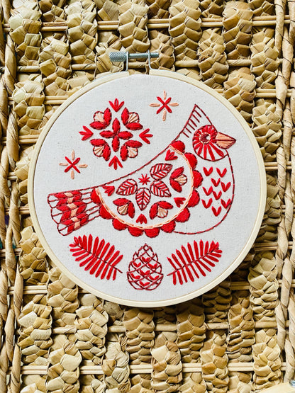 Hook, Line & Tinker: Cardinal Complete Embroidery Kit