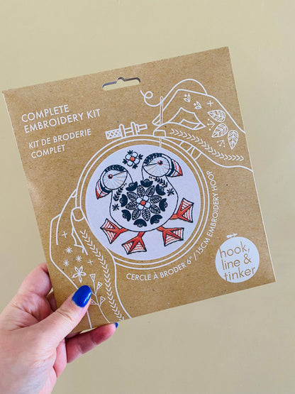 Hook, Line & Tinker: Puffin Complete Embroidery Kit