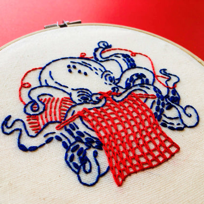 Hook, Line & Tinker: Octopus Knitting Complete Embroidery Kit