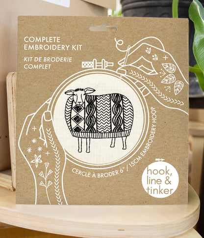 Hook, Line & Tinker: Sweater Weather Sheep Complete Embroidery Kit