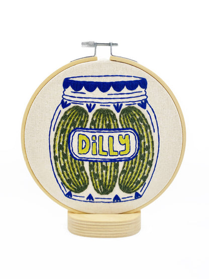 Hook, Line & Tinker: Pickles Complete Embroidery Kit