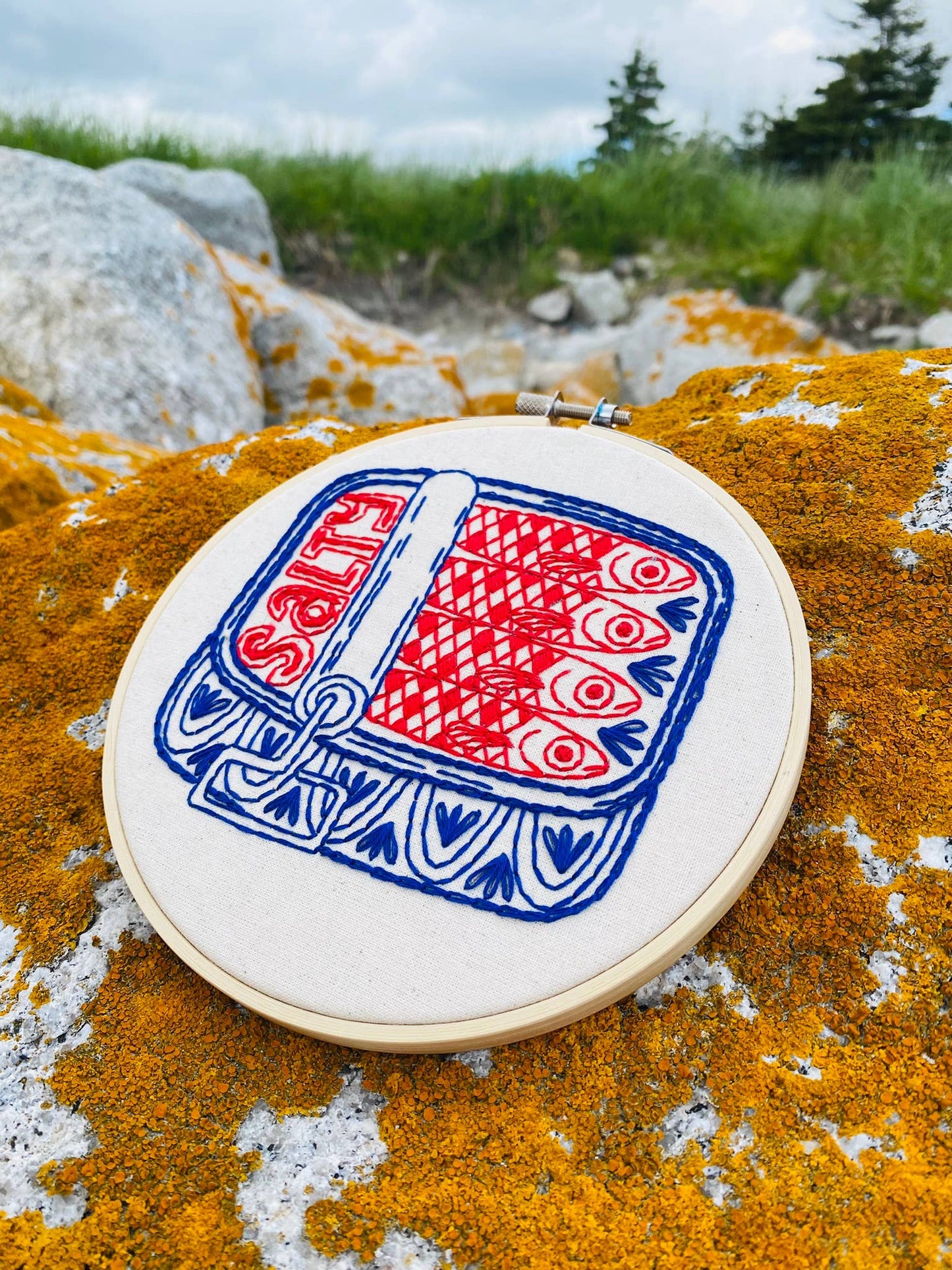 Hook, Line & Tinker: Sardines Complete Embroidery Kit