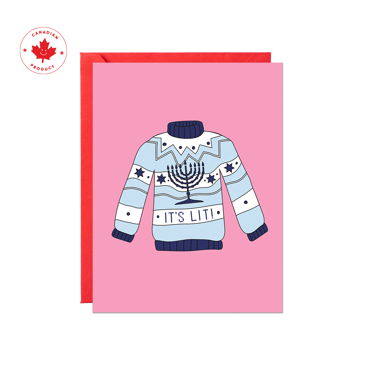 It's Lit Sweater | Hanukkah Card