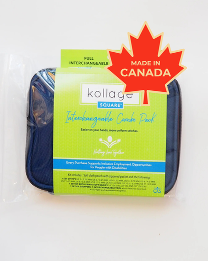 Kollage Square: Ergonomic 5.5" Interchangeable Circular Knitting Needle Set - Full