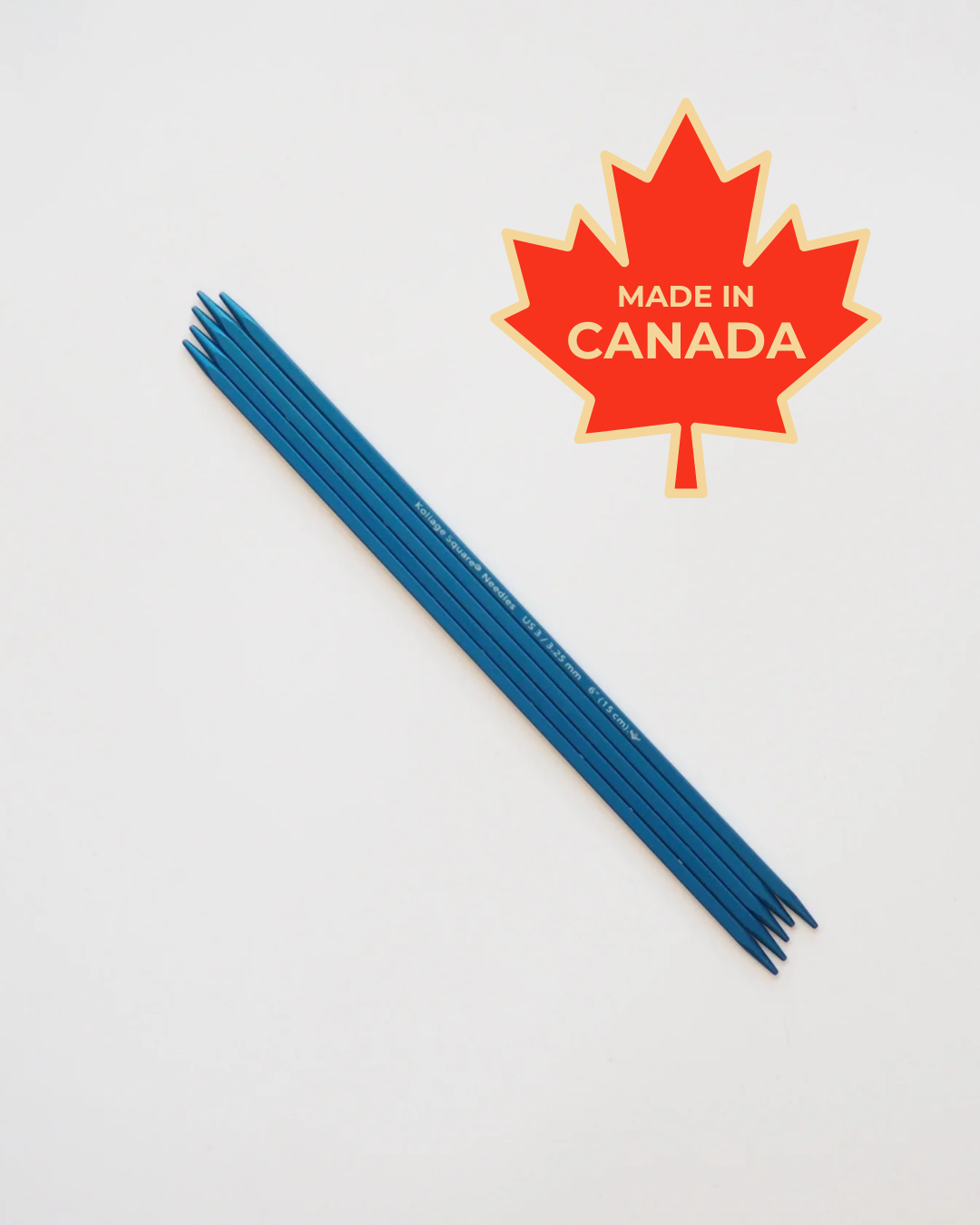 Kollage Square: Ergonomic 6" Double Pointed Needles