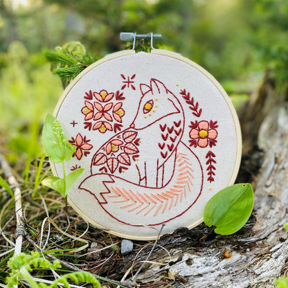 Hook, Line & Tinker: Folk Fox Complete Embroidery Kit