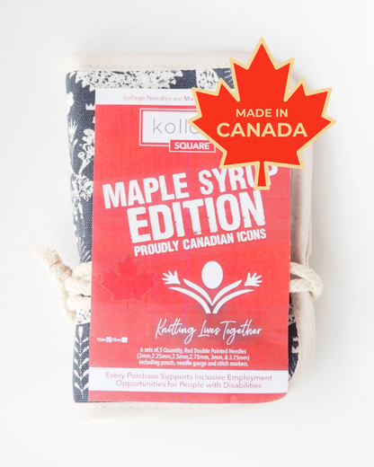 Kollage Square: Ergonomic Double Pointed Needle Set - Limited Maple Syrup Edition