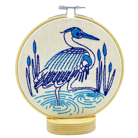 Hook, Line & Tinker: Blue Heron Complete Embroidery Kit