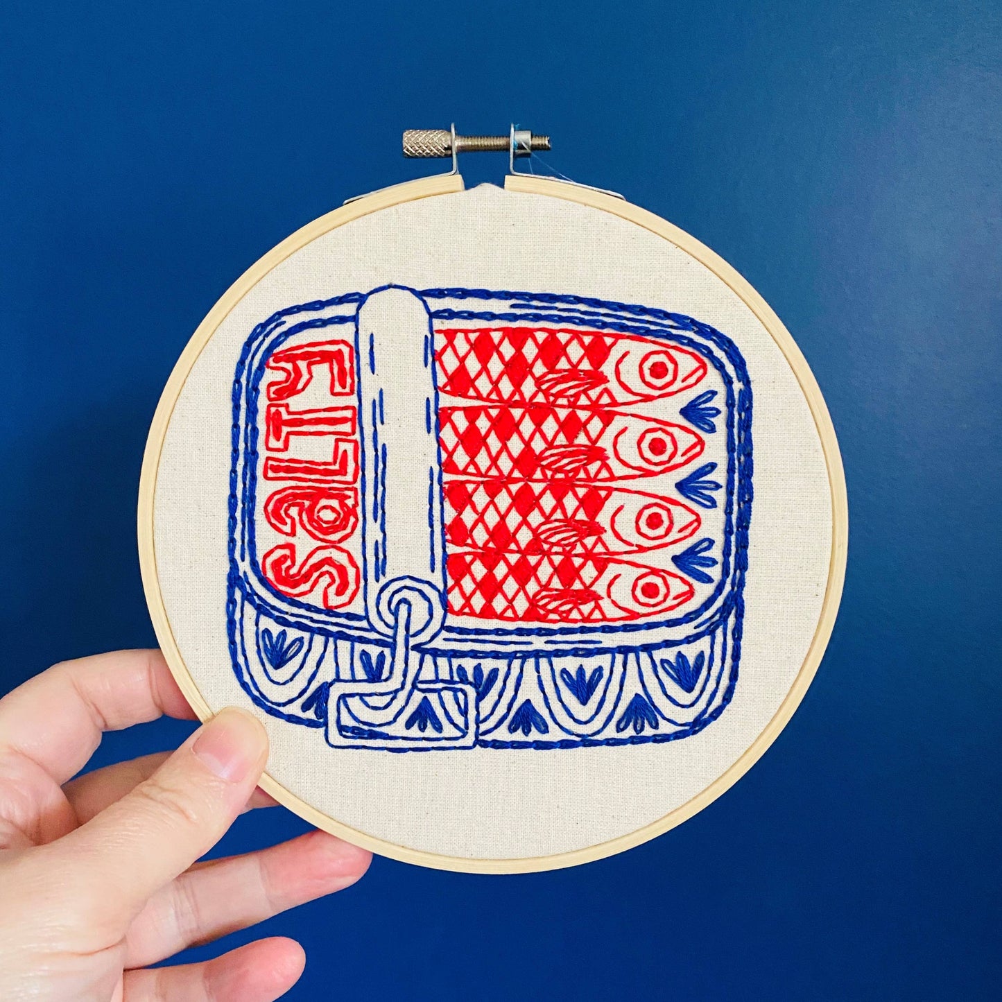 Hook, Line & Tinker: Sardines Complete Embroidery Kit