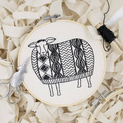 Hook, Line & Tinker: Sweater Weather Sheep Complete Embroidery Kit