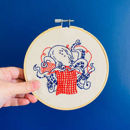 Hook, Line & Tinker: Octopus Knitting Complete Embroidery Kit