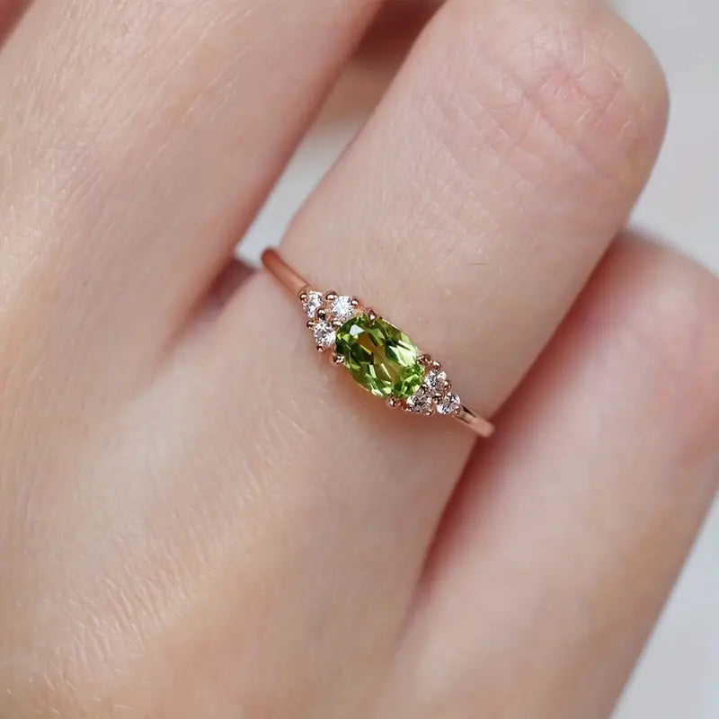 Green Zircon Design Ring