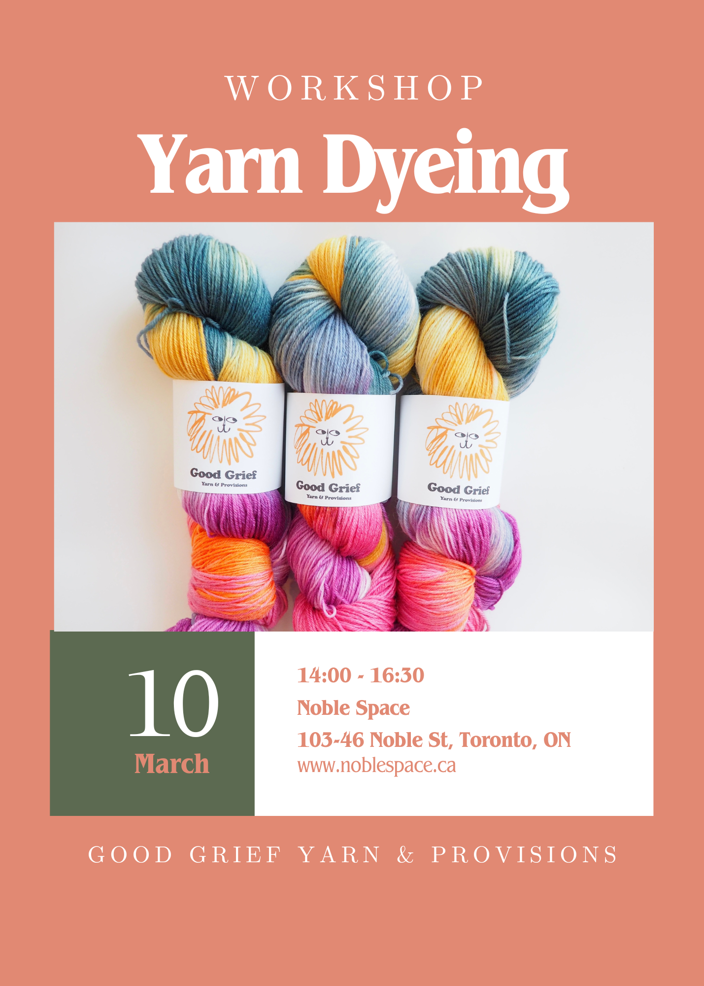 Yarn Dyeing Workshop - Sunday, March 10th from 2-4:30PM