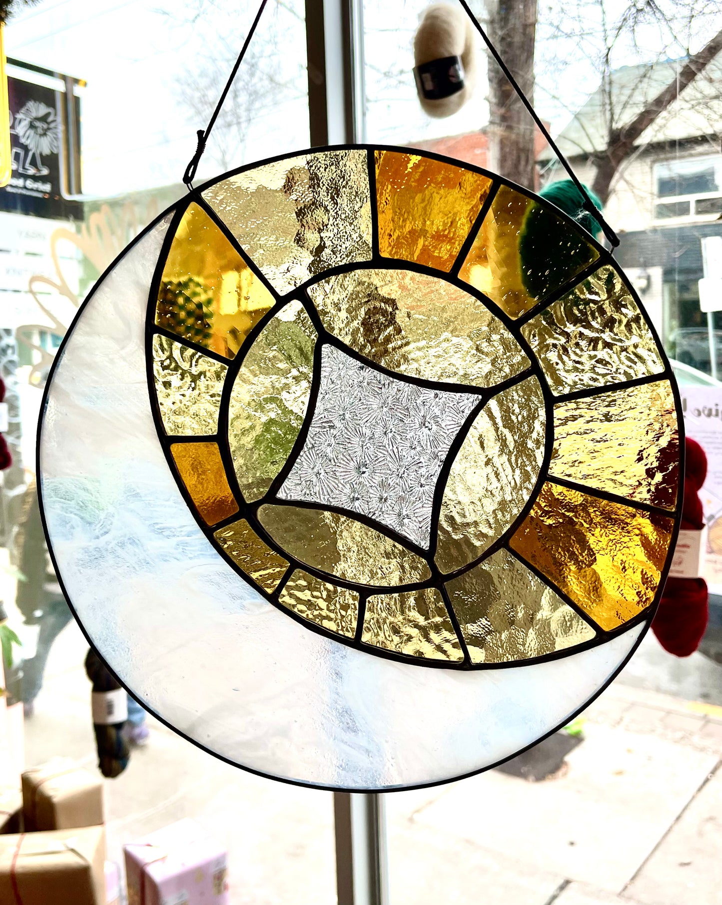 Feather & Fibres: Stained Glass Sun & Moon