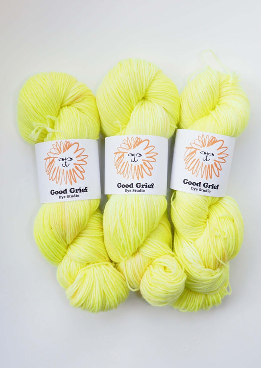 Good Grief Dye Studio Yarn Custom Order - Neon Yellow