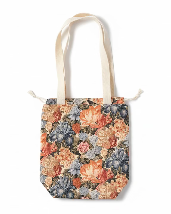 hecho a mano.eo: Bolso pequeño para proyectos con asas y cordón