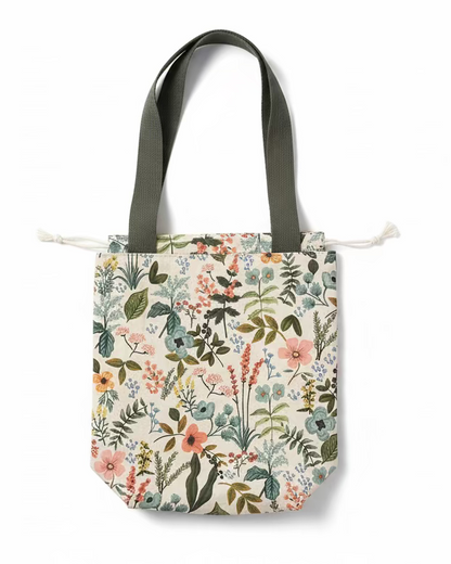 hecho a mano.eo: Bolso pequeño para proyectos con asas y cordón