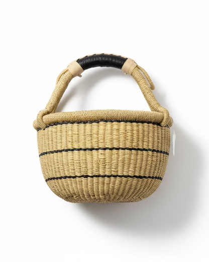 Big Blue Moma: Round Small - Handwoven Baskets from Ghana