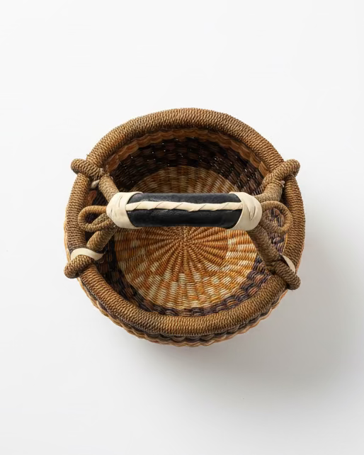 Big Blue Moma: Round Small - Handwoven Baskets from Ghana